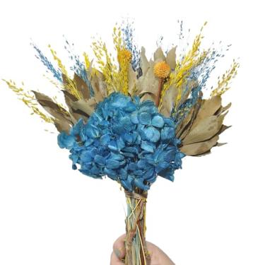 Imagem de Buquê flores secas desidratadas noiva festa evento decoração de casa, Wedding Venues & Home Altars, Long-Lasting Beauty Without Care(azul)