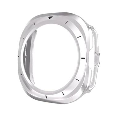 Imagem de BUDAY Capa de relógio para Samsung Galaxy Watch 7 Ultra 47 mm Hard PC Bumper sem película de tela para Galaxy Watch 7 Ultra capa acessórios (prata-preto)