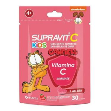 Imagem de SUPRAVIT C KIDS MORANGO 30 GOMAS - Suplemento Alimentar de Vitamina C 