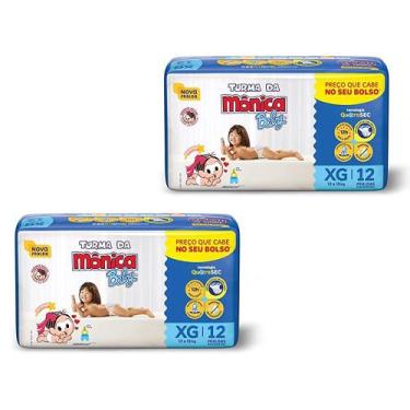 Imagem de Fraldas Turma da Mônica Baby Jumbinho Tamanho XG - 2 Pacotes Com 12 Fr
