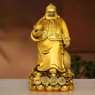 Imagem de FENNYYAR Ornamento de latão estátua de proprietário, 20 cm, sala de estar, escritório, escritório, escritório, decoração de mesa