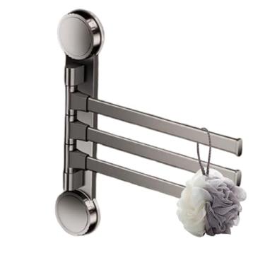 Imagem de Suporte de toalha giratório, toalheiro de parede | Suporte de toalha giratório para banheiro | Suporte de toalheiro de haste principal de alumínio para banheiro, cozinha, hotel, varanda, lavanderia