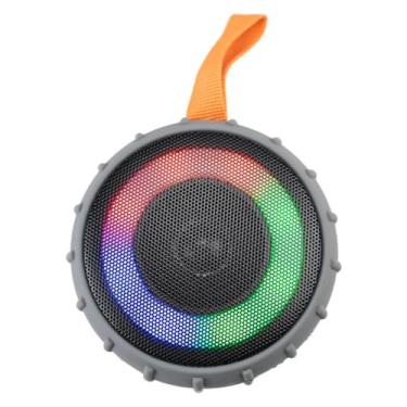 Imagem de Caixa de Som Bluetooth Resistente à Água IP66, LED RGB, 8W RMS, Rádio FM, Cinza