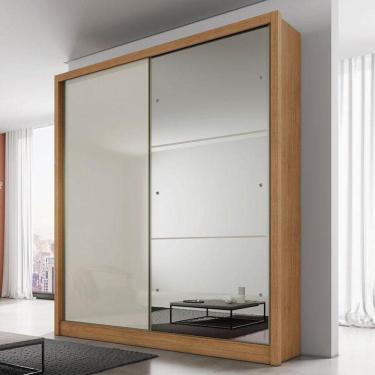Imagem de Guarda Roupa Solteiro Ambiente Dante 2 Portas Cumaru 25 Fendi Com Espelho - Novo Horizonte