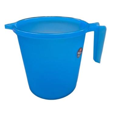 Imagem de T TABAKH Caneca de banho de plástico para violoncelo Frosty – Copo durável, leve e elegante – Ideal para uso diário em banheiro e cozinha (azul, 1 litro)