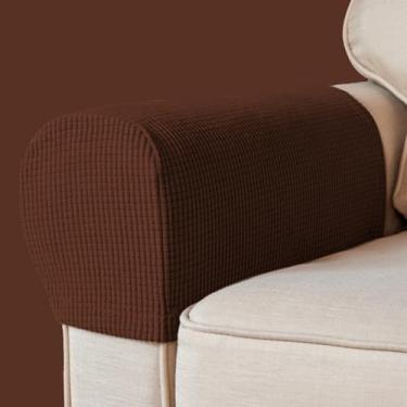 Imagem de BAHULA Capas de apoio de braço, tecido elástico, elastano, à prova d'água, capas antiderrapantes para poltronas, sofás, poltronas, poltronas, poltronas, poltronas, poltronas reclináveis, conjunto de 2