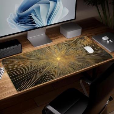 Imagem de Tapete de mesa minimalista de couro, mouse pad de arte colorida, teclado de computador grande, mousepad para jogos, protetor e capa à prova d'água, capa decorativa de couro PU, tapete de mouse para