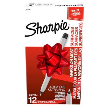 Imagem de Sharpie Marcadores permanentes com ponta ultrafina, conjunto de marcadores artísticos de secagem rápida e resistente ao desbotamento para madeira, plástico, papel, metal e mais desenhos, colorir e