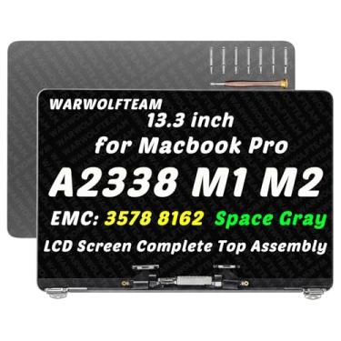 Imagem de WARWOLFTEAM 13,3 polegadas compatível com MacBook Pro A2338 M1 2020 M2 2022 EMC 3578 EMC 8162 661-12830 661-12829 661-17548 661-17549 661-15733 3 256 Conjunto de substituição de tela LCD 0 x 1600