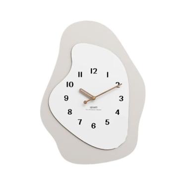 Imagem de KEG801302 Relógio de parede silencioso sem tique-taque, 36 * 49 cm, operado por bateria, moderno, decorativo para escritório, sala de aula, sala de estudo, sala de estar (preto/cinza) relógio de