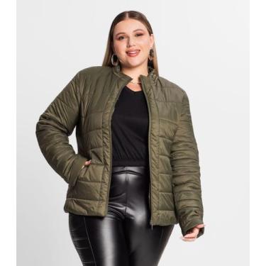 Imagem de Jaqueta Microfibra Feminina Plus Size Secret Glam Verde, Plus G3, Verd