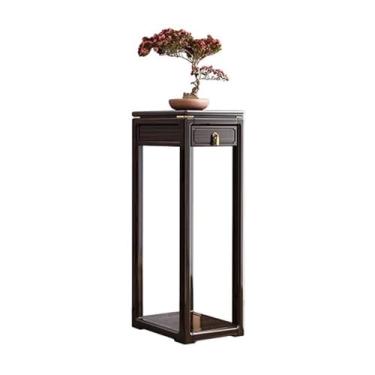 Imagem de KHUTRW3D Base de vaso novo suporte de bonsai zen chinês, com gaveta, suporte de vaso de flores para exibição doméstica interna (pequeno)