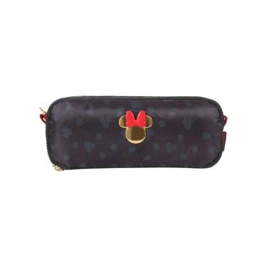 Imagem de Estojo Duplo Escolar Preto Minnie Mouse Coração Xeryus