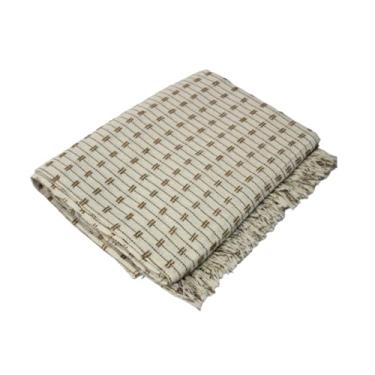 Imagem de Kit 2 Mantas para Sofá 2.40x1.80 Mts 100% Algodão Protetora Decoração Quarto e Sala (Cru-Tijolinho2 PEÇA)