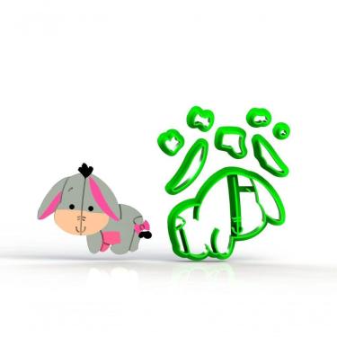 Imagem de Cortador Ursinho Pooh - Burro Corpo Modular Tamanho 5 Cm