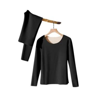 Imagem de Conjunto De Roupa Térmica Feminina Para O Inverno, Manga Longa, Sem Co