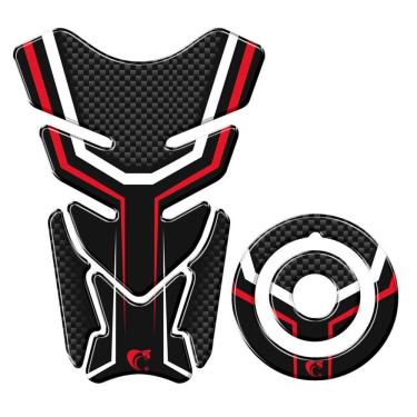 Imagem de Adesivo Protetor Tanque E Bocal Moto Yamaha Carbono Vermelho