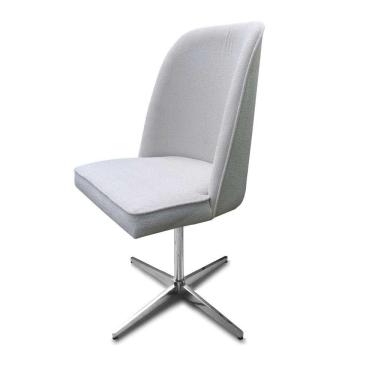 Imagem de Cadeira Anatômica Estofada Base Giratória Cromada Shopia Suede Cinza