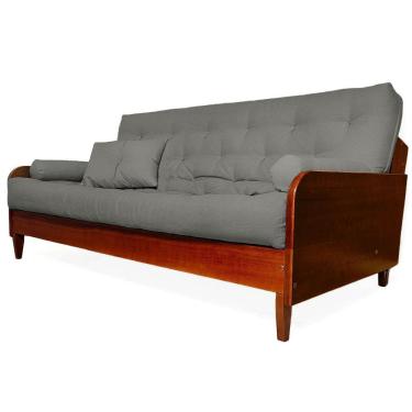 Imagem de Sofá Cama Paris Sarja Madeira Nobre Imbuia