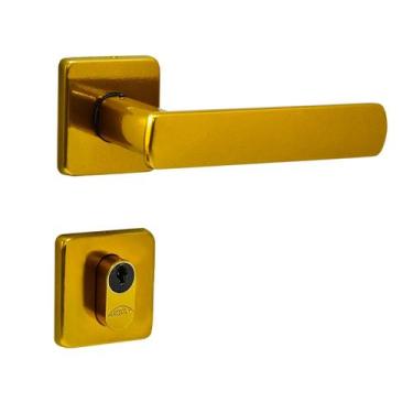 Imagem de Fechadura porta externa dourada fosco dama arouca máquina 40 mm quadra