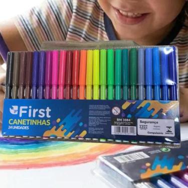 Imagem de Conjunto de Canetinhas Coloridas com 24 Unidades - Sem Marca