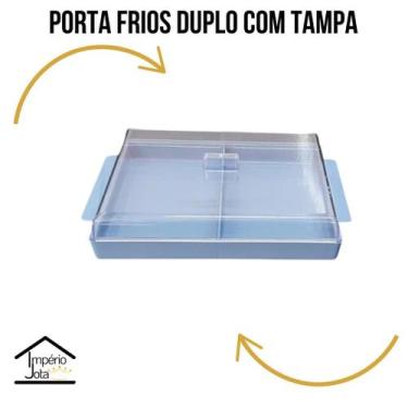 Imagem de Porta frios duplo com tampa cor:azul pastel - Micromax