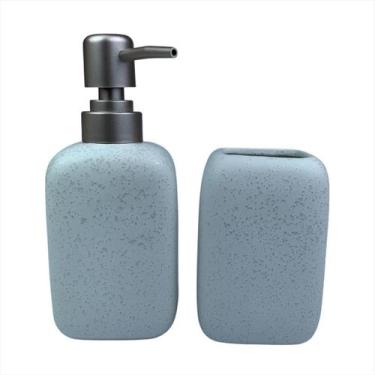 Imagem de Acessórios Banheiro Cerâmica 2 Peças Detalhes Modernos Luxo - Genérico