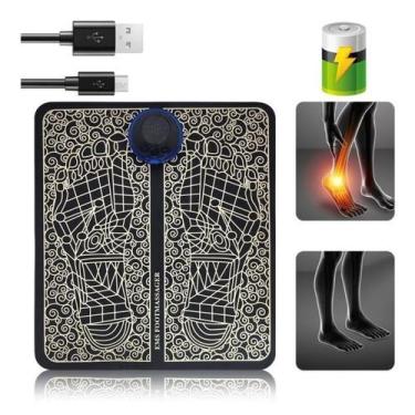 Imagem de Massageador Para Pés Pernas Ems Magnético Pulso Elétrico - Tomate