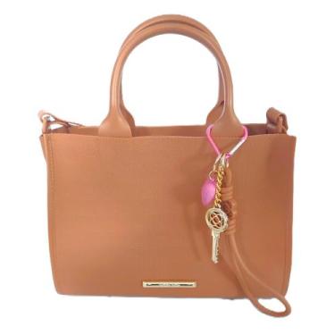 Imagem de Bolsa Petite Jolie Heaven Nude Escuro PJ11353 Transversal com Chaveiro