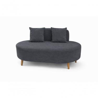 Imagem de Sofá Orgânico Feijão Para Sala Quarto Closet 115 Cm Com 02 Almofadas Tecido Suede Cinza Escuro Do Lar Móveis E Decoração