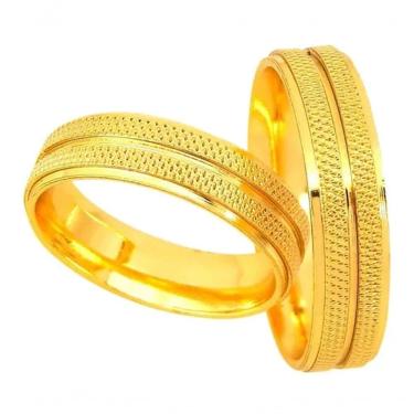 Imagem de Par De Alianças Banhada Ouro 18k 5mm Recartilhada