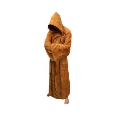 Imagem de Roupão De Flanela Masculino Com Capuz, Grosso, Para Inverno, Estilo Je