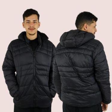 Imagem de Jaqueta Puffer Impermeável Masculina Com Capuz Removível-Masculino