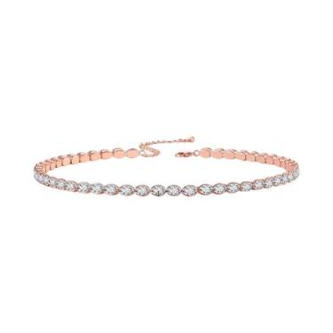 Imagem de Colar Choker Oval De Cristal Dourado Para Mulheres, Joias De Moda Para