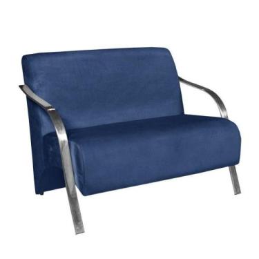Imagem de Poltrona Vênus Namoradeira Braço Aluminio Azul Bic - D SALLA