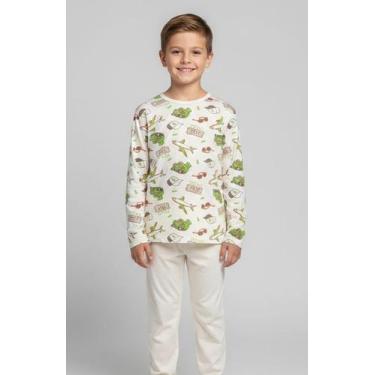 Imagem de Pijama Infantil Menino, Estampado C/ Palha - Naykle, Estampado c, Calç
