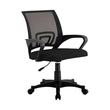Imagem de Cadeira de Escritório Nelis Executiva Base com Rodízios Giratória com Braço Preto