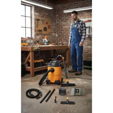 Imagem de 2x Aspirador Pó e Água 20L 1600W Profissional Amarelo/Preto - Congratu