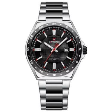 Imagem de Relógio de Quartzo Masculino Pulseira de Aço Inoxidável 3ATM - - NAVIF
