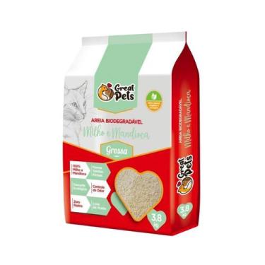 Imagem de Areia Great Pets Biodegradável Grossa Para Gatos - 3,8 Kg