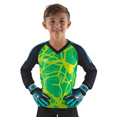 Imagem de Camisa Goleiro Infantil Junvenil Poker Manga Longo Com Proteção Espuma Cotovelos-Unissex