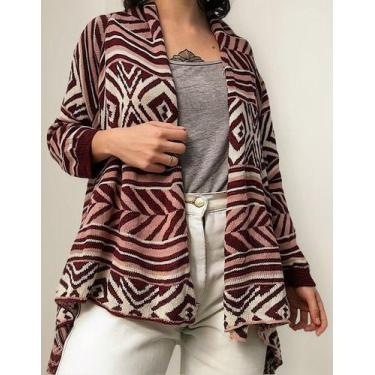 Imagem de N1103-Cardigan Blusa Feminina Tricô Frio Inverno Elegante 251r - Xumi
