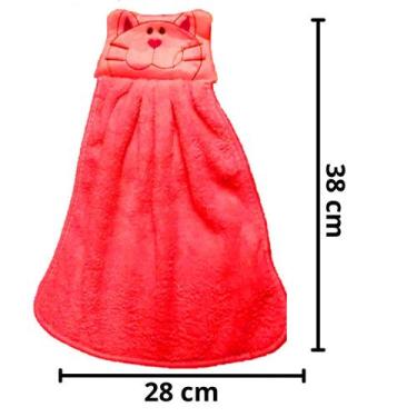 Imagem de Toalha de Mão Naninha para Bebê com Carinha de Gatinho - KOPECK, Verme