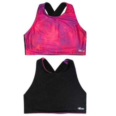 Imagem de Top actvitta feminino reversivel 40000.2.25397, Preto, Multi fucsia, G
