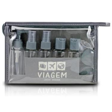 Imagem de Necessaire de Frascos para Viagem 10 peças Organizador Cinza - Jacki D