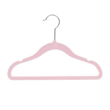 Imagem de Cabide de veludo infantil bebe enxoval - rosa - BUBA