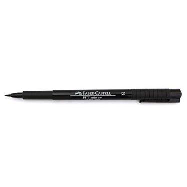 Imagem de Faber-Castell Caneta artística e gráfica Pitt Artist Brush India Ink Pen, preta, caneta de ponta única, para arte, artesanato, desenho, esboço, casa, escola, universidade, colorir