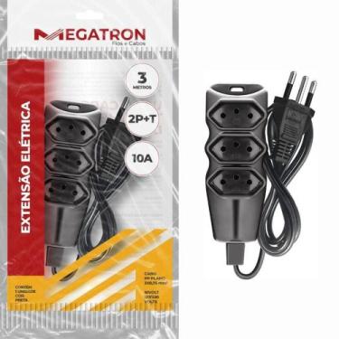 Imagem de Extensão Elétrica Megatron 3x0,75mm Preta 3 M