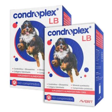 Imagem de Kit 2 Condroplex Lb 120g Cães Cachorros 60 Comprimidos - AVERT