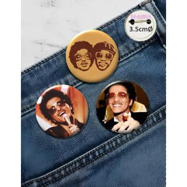 Imagem de Botton GEDUMIX Bruno Mars Pop 1.0 - 3 Peças, Alfinete 3.5cmØ - 700690